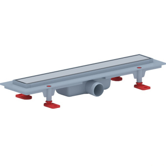 Трап линейный пластиковый АНИ Пласт TLQ1145M DN40 с сухим затвором и матовой решёткой Штиль 450х62 мм