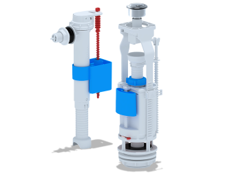 Набор с боковой подводкой АНИ Пласт WC9010C 1/2 дюйма с пластиковым штуцером двойная кнопка хром