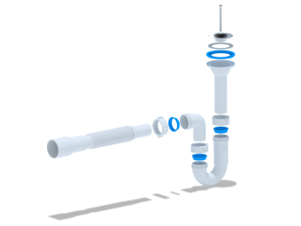 Сифон для раковины АНИ Пласт DB2016 с литым выпуском и гибкой трубой 32х40/50 мм