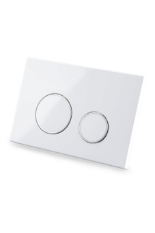 Клавиша АНИ Пласт для системы скрытой установки унитаза глянцевая белая, обод сатин, клавиша белый глянец WPG2040G