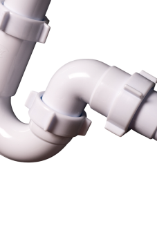 Cифон двойной для мойки АНИ Пласт LD0515SA15 3 1/2 дюйма 40 мм смещенный с отводом для стиральной машины с гибким переливом и гибкой трубой 40х40/50 мм