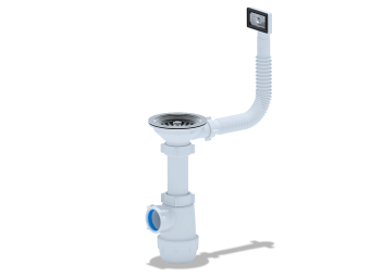 Сифон для мойки АНИ Пласт Грот A0145S 3 1/2 дюйма 40 мм с гибким переливом