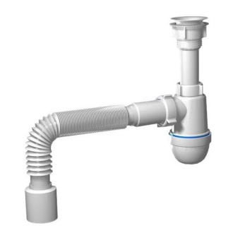 Сифон для мойки АНИ Пласт Варяг C5005 1 1/4 дюйма 40 мм с гибкой трубой 40х40 мм