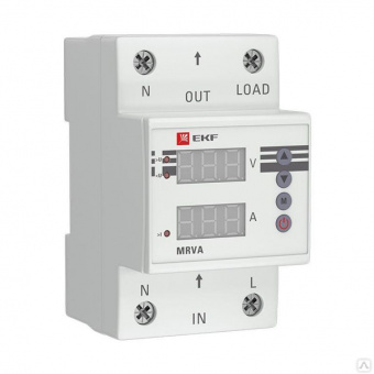 Реле напряжения и тока с дисплеем 63А EKF MRVA-63A