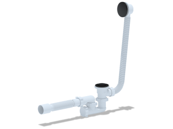 Сифон для ванны АНИ Пласт EC255BL 1 1/2 дюйма 40 мм клик-клак с переливом и гибкой трубой 40х50 мм