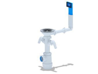 Сифон для мойки АНИ Пласт Грот A0146 3 1/2 дюйма 40 мм с жестким переливом и двумя отводами для стиральной машины