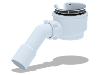 Сифон для душевого поддона АНИ Пласт E511C 1 1/2 дюйма 60 мм с переходной трубой 45 градусов 40х50 мм