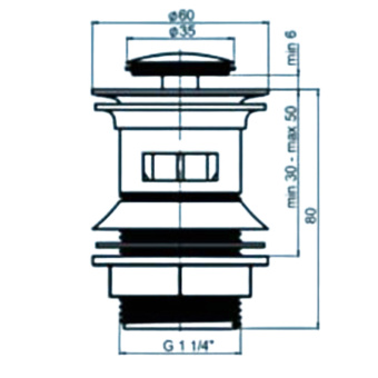 Крышка малая клик-кляк АНИ Пласт M0200CL к сифону 1 1/4 дюйма пластик высота 78 мм