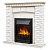 Портал Firelight Porto Classic камень белый, шпон беленый дуб