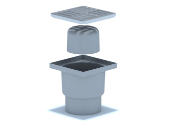 Трап для душа АНИ Пласт TA1212 вертикальный нерегулируемый с выпуском 110 мм и решеткой из нержавеющей стали 150х150 мм