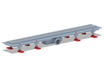 Трап линейный пластиковый АНИ Пласт TL1475M выпуск 40 мм решётка Бимс матовая нержавеющая сталь 750 мм