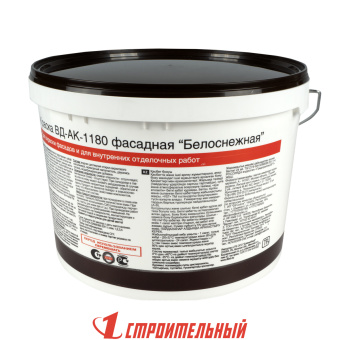 Краска ВД-АК 1180 фасадная "ЗИМНЯЯ" супербелая 15кг
