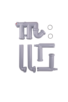 Cифон для мойки АНИ Пласт F серия F3520 1 1/2 дюйма 40 мм двойной с отводом для стиральной машины без выпуска