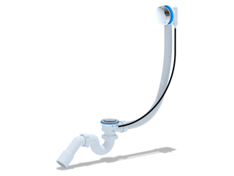 Перелив полуавтомат с прямоточным сифоном АНИ Пласт EM611 580 мм с переходной трубой 45 градусов 40х50 мм