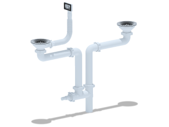 Набор АНИ Пласт L1015 для двойного универсального разноуровнего сифона с выпуском 3 1/2 дюйма