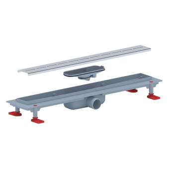 Трап линейный пластиковый АНИ Пласт TLQ1555M DN40 с сухим затвором и матовой решёткой Киль 550х62 мм