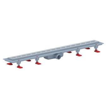 Трап линейный пластиковый АНИ Пласт TLQ1585M DN40 с сухим затвором и матовой решёткой Киль 850х62 мм