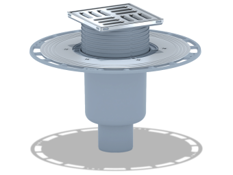 Трап вертикальный регулируемый АНИ Пласт THA5702 50 мм с решеткой из нержавеющей стали 100х100 мм