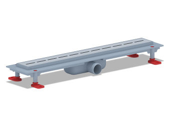Трап линейный пластиковый АНИ Пласт TL1555M выпуск 40 мм решётка Киль матовая нержавеющая сталь 550 мм