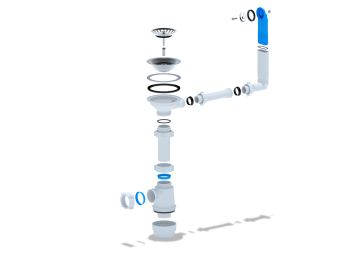 Сифон для мойки АНИ Пласт Грот A0142 3 1/2 дюйма 40 мм с жестким переливом