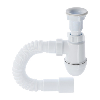 Сифон для мойки АНИ Пласт Варяг C5015 1 1/4 дюйма 40 мм с гибкой трубой 40х40/50 мм