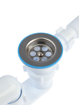 Сифон для ванны АНИ Пласт Варяг C6255 1 1/2 дюйма 40 мм регулируемый с гибкой трубой 40х50 мм