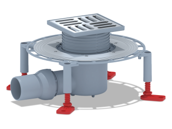 Трап для душа АНИ Пласт THZ5614 горизонтальный регулируемый с комбинированным затвором и решёткой из нержавеющей стали 120х120 мм