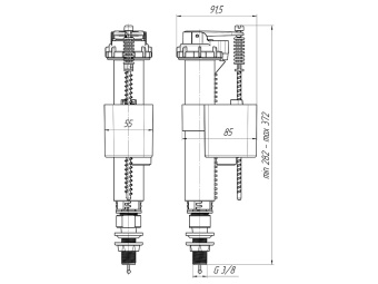 Арматура нижняя АНИ Пласт WC5540 штуцер латунь 3/8 дюйма