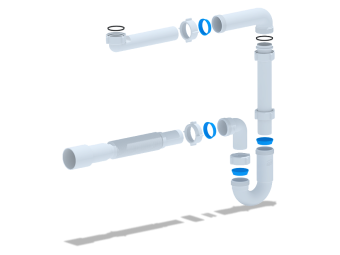 Сифон для раковины АНИ Пласт DB5026 1 1/4 дюйма 32 мм без выпуска с гибкой трубой 32х40/50 мм
