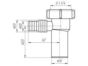 Отвод для стиральной машины АНИ Пласт M230 1 1/4 дюйма х 32 мм