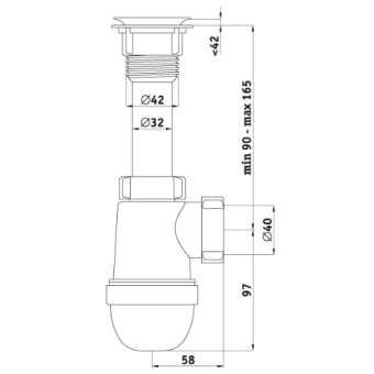 Сифон для мойки АНИ Пласт Варяг C5000 1 1/4 дюйма 40 мм