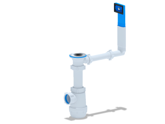 Сифон для мойки АНИ Пласт Грот A0140 1 1/2 дюйма 40 мм с жестким переливом