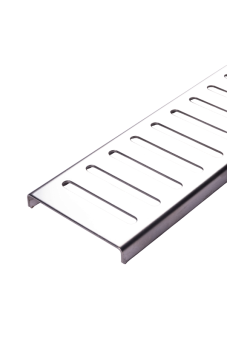 Трап линейный пластиковый АНИ Пласт TL1455G выпуск 40 мм решётка Бимс глянцевая нержавеющая сталь 550 мм