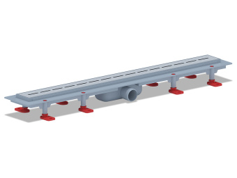 Трап линейный пластиковый АНИ Пласт TL1575M выпуск 40 мм решётка Киль матовая нержавеющая сталь 750 мм