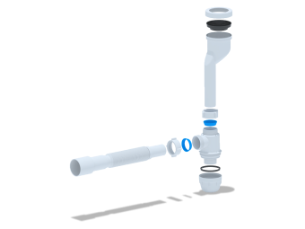 Сифон для писсуара АНИ Пласт U1016 40 мм с гибкой трубой 32х40/50 мм