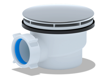 Сифон для душевого поддона АНИ Пласт E320VAL 1 1/2 дюйма 90 мм высота 65 мм вальцовка хром