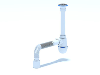 Сифон для раковины АНИ Пласт C1010 1 1/4 дюйма 40 мм с гибкой трубой 40х50 мм