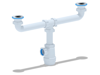 Сифон для мойки АНИ Пласт Грот A3000 1 1/2 дюйма 40 мм двойной