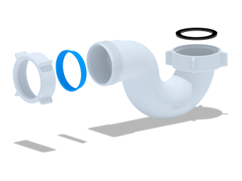 Сифон для ванны АНИ Пласт E100 1 1/2 дюйма 40 мм прямоточный без выпуска