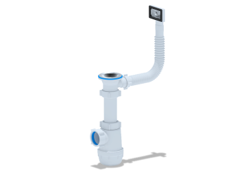 Сифон для мойки АНИ Пласт Грот A0140S 1 1/2 дюйма 40 мм с гибким переливом
