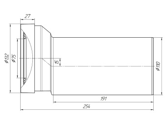 Труба фановая АНИ Пласт W1225 110х250 мм 15 градусов
