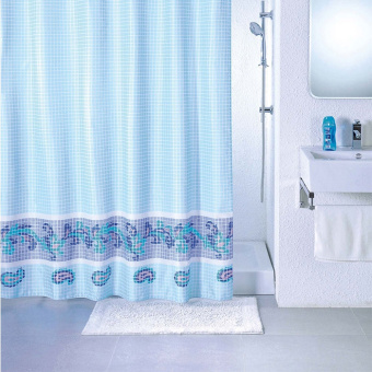 ШТОРА ДЛЯ ВАННОЙ 200*180 СМ (ПОЛИЭСТЕР) BLUE FRESCO (1/20) "MILARDO"  SCMI011P