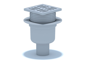 Трап вертикальный регулируемый АНИ Пласт TA5704 выпуск 50 мм с решеткой из пластика 100х100 мм