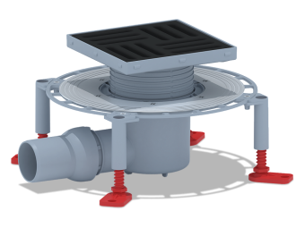 Трап для душа АНИ Пласт THQ5616 DN50 горизонтальный регулируемый с сухим затвором и решёткой из чугуна 150х150 мм