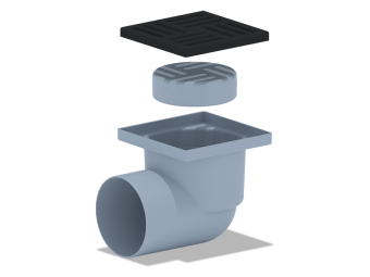 Трап для душа АНИ Пласт TQ1116 DN110 горизонтальный нерегулируемый с сухим затвором и решёткой из чугуна 150х150 мм