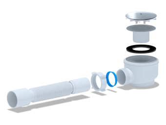 Сифон для душевого поддона АНИ Пласт E515C 1 1/2 дюйма 60 мм с гибкой трубой 40х50 мм