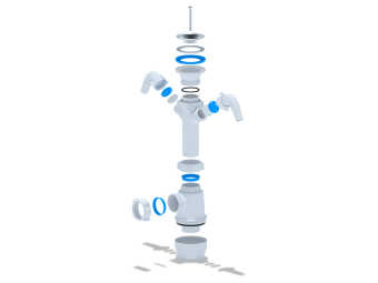 Сифон для мойки АНИ Пласт Грот A1100 1 1/2 дюйма 40 мм с двумя отводами для стиральной машины