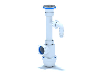 Сифон для раковины АНИ Пласт C1300 1 1/4 дюйма 40 мм с отводом для стиральной машины