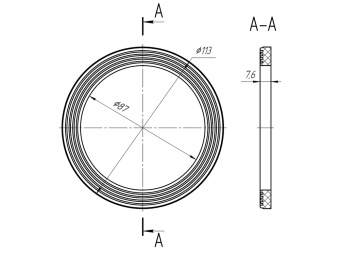 Прокладка под горловину АНИ Пласт M085 3 1/2 дюйма ребристая