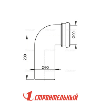 Колено стока,комплект 90*90 М908